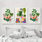 3pcs Book Lover In Plant Room Metal Print Ready to Hang Art
