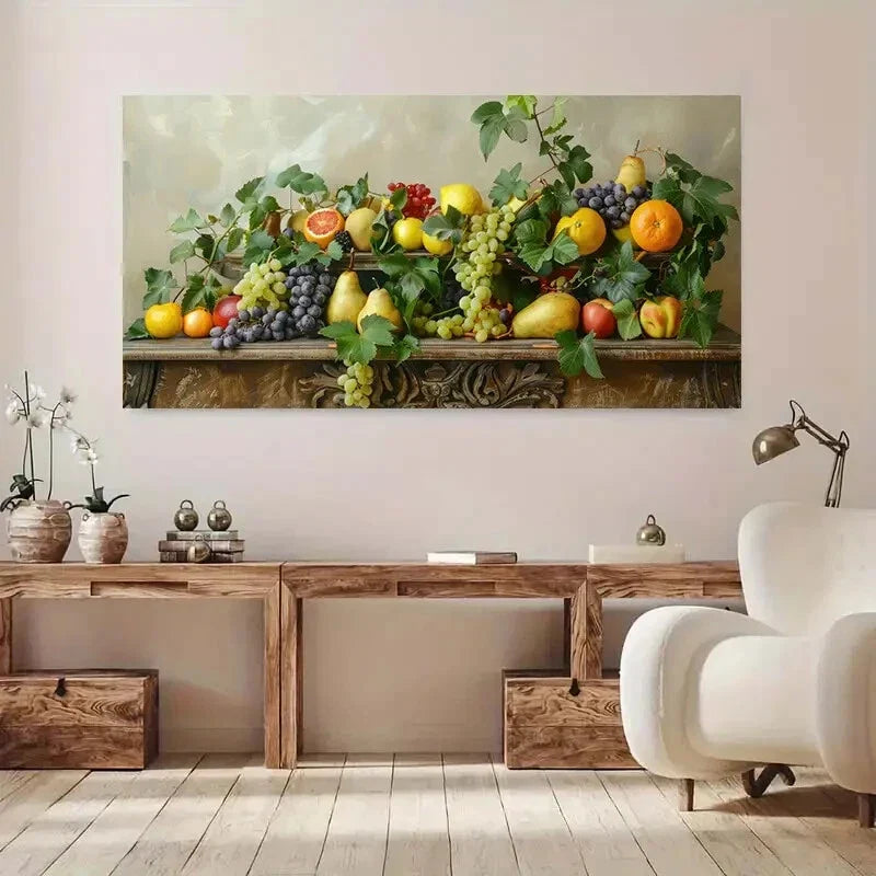 Display of Assorted Fruits wall canvas office home room framed 120x60cm