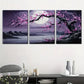 3pcs Moonlit Plum Blossom Serene Night Landscape Metal Print Ready to Hang Art
