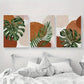 3pcs Casual Bohemian Abstract Leaf Neutral Green Metal Print Ready to Hang Art