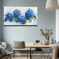 Watercolor Blue Hydrangeas Wall Art canvas office home room framed 120x60cm