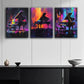3pcs Graffiti Tripod Piano Design Colorf Perfect Wall Art Set Canvas Framed 40x60cm - High Quality Print 100% Australian Made Wall Canvas Ready to Hang