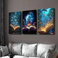 3pcs Magical Creatures Book Butterflies & Castle Wall Art Set Canvas Framed 40x60cm - High Quality Print 100% Australian Made Wall Canvas Ready to Hang