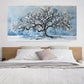 Winter Tree Of Life Abstract Wall Art Canvas Office Home Room Framed 80x45cm