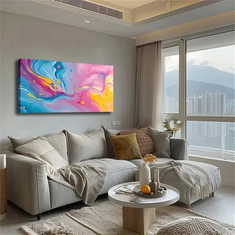 Colors Interweaving And Flowing Wall Art Canvas Office Home Room Framed 120x60cm