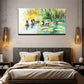 Duck Beside Water Lilies Wall Art Canvas Office Home Room Framed 80x45cm