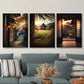 3pcs Japanese Classical Architecture Metal Print Ready to Hang Art