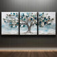 3pcs Modern Tree of Life Painting Metal Print Ready to Hang Art