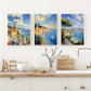 3pcs Amalfi Coast Canvas Prints with Lemon Theme Metal Print Ready to Hang Art