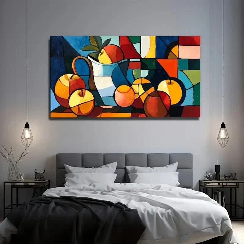 Vibrant Colorful Apples Wall Art Canvas Office Home Room Framed 120x60cm