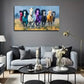 A Galloping Horse The Prairie Wall Art Canvas Office Home Room Framed 80x45cm