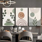 3pcs Abstract Sage Green Bohemian Canvas Framed 40x60cm - High Quality Print 100% Australian Made Wall Canvas Ready to Hang