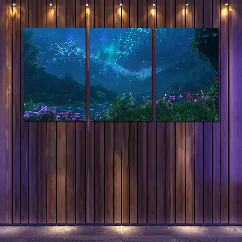 3pcs Northern Lights Canvas Framed 40x60cm - High Quality Print 100% Australian Made Wall Canvas Ready to Hang