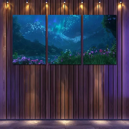 3pcs Northern Lights Canvas Framed 40x60cm - High Quality Print 100% Australian Made Wall Canvas Ready to Hang