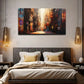 Abstract Cityscape Modern Wall Art Canvas Office Home Room Framed 120x60cm.
