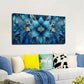 Vibrant Blue & Golden Grid Wall Art canvas office home room framed 120x60cm