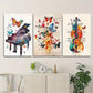 3pcs Butterfly Wings Piano Violin Canvas Framed 40x60cm - High Quality Print 100% Australian Made Wall Canvas Ready to Hang