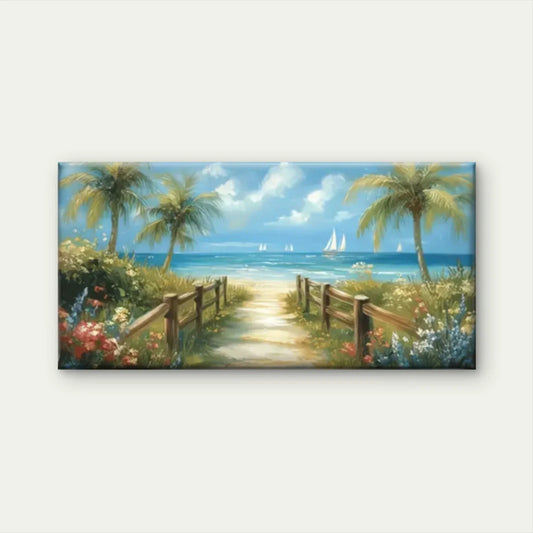 The Road To The Beach Wall Art Canvas Office Home Room Framed 80x45cm