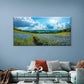 Serene Sky, Trees & Flowers Wall Art Canvas Office Home Room Framed 120x60cm