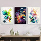 3pcs Colorful Abstract Bubble Metal Print Ready to Hang Art