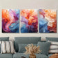 3pcs Artistic Ink Explosion, Texture Abstract Metal Print Ready to Hang Art