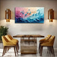 Acrylic Flowers Musical Notes Wall Art Canvas Office Home Room Framed 80x45cm