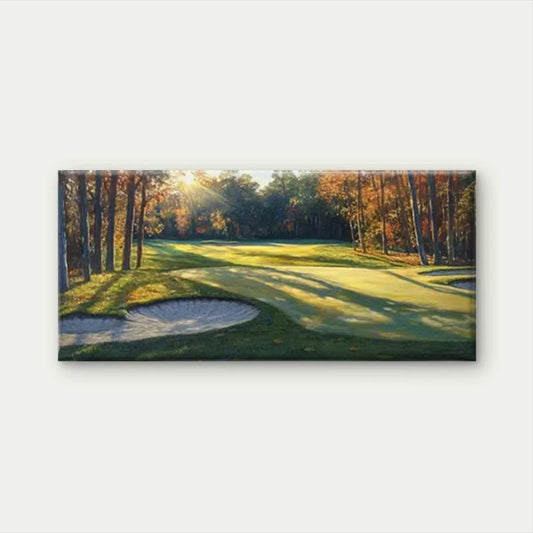 Golf Course Landscape with GreenWall Art Canvas Office Home Room Framed 80x45cm