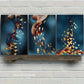 3pcs Birds and butterflies on a blue background Metal Print Ready to Hang Art