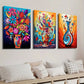 3pcs Abstract Plant and Flower Decor Wall Art Set Canvas Framed 40x60cm - High Quality Print 100% Australian Made Wall Canvas Ready to Hang