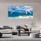 Rainbow Sea View & Dolphin Wall Art Canvas Office Home Room Framed 120x60cm