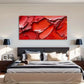 Vibrant Textured Abstract Red Wall Art Canvas Office Home Room Framed 120x60cm