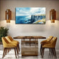 Ocean Under The Cliffs Wall Art Canvas Office Home Room Framed 80x45cm