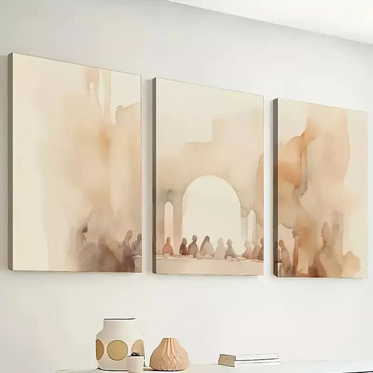 3pcs Simple Style Ink Paint Spring and Summer Wall Art Set Canvas Framed 40x60cm - High Quality Print 100% Australian Made Wall Canvas Ready to Hang