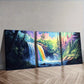 3pcs Vibrant Waterfall Forest Scene Nature  Wall Art Set Canvas Framed 40x60cm - High Quality Print 100% Australian Made Wall Canvas Ready to Hang
