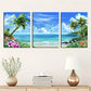 3pcs Tropical Beach Scene  Canvas Framed 40x60cm - High Quality Print 100% Australian Made Wall Canvas Ready to Hang