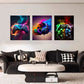 3pcs Video Game Controller Metal Print Ready to Hang Art