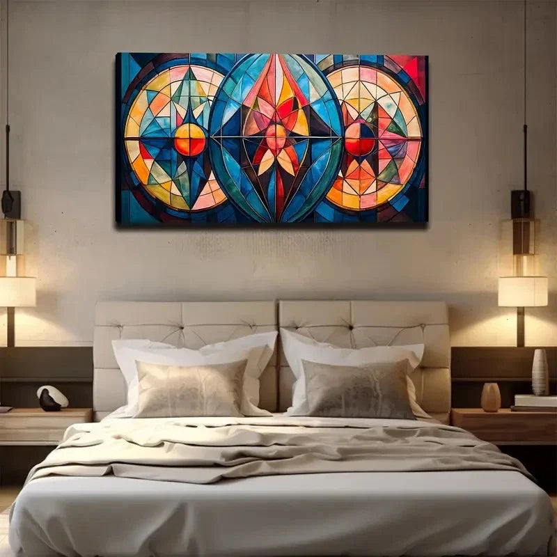 Abstract Geometric Patterns Wall Art Canvas Office Home Room Framed 120x60cm