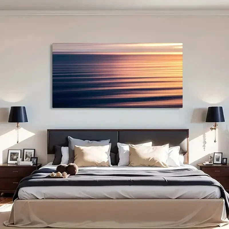 Minimalist Ocean Seaside Wall Art Canvas Office Home Room Framed 120x60cm