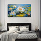Blooming For Lotus Wall Art Canvas Office Home Room Framed 80x45cm