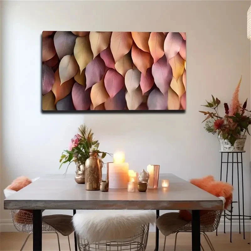 Abstract Leaf Pattern Warm Wall Art Canvas Office Home Room Framed 120x60cm