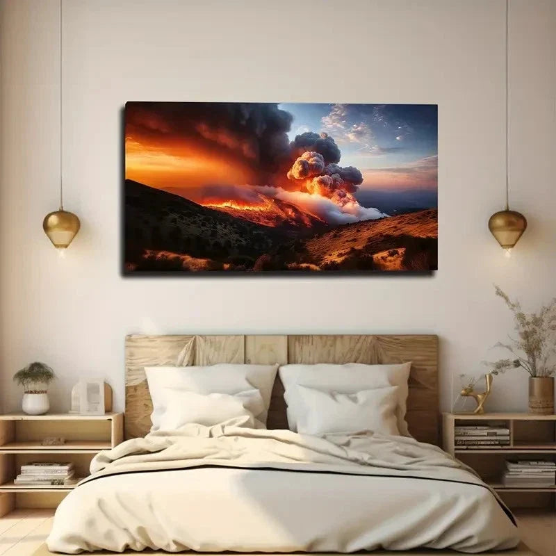 Thick Smoke Rolling Wall Art Canvas Office Home Room Framed 120x60cm