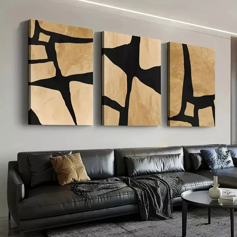 3pcs Modern Abstract Figures Irregular Geometric Wall Art Set Canvas Framed 40x60cm - High Quality Print 100% Australian Made Wall Canvas Ready to Hang