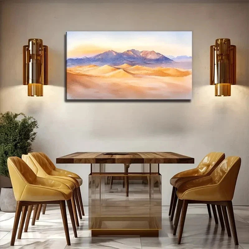 Desert Landscape Modern Wall Art Canvas Office Home Room Framed 80x45cm