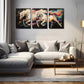 3pcs Two Magic White Horses  Wall Art Set Canvas Framed 40x60cm - High Quality Print 100% Australian Made Wall Canvas Ready to Hang
