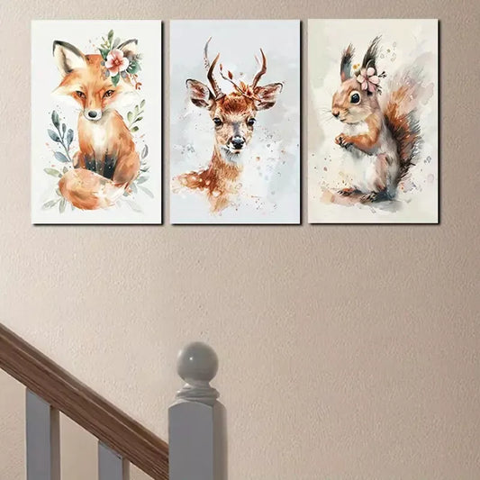 3pcs Farmhouse Animal Nursery Canvas Framed 40x60cm - High Quality Print 100% Australian Made Wall Canvas Ready to Hang