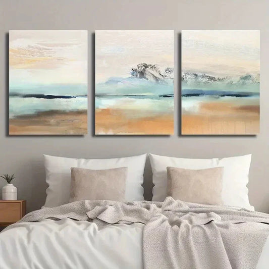 3pcs Abstract Colorful Mountains Metal Print Ready to Hang Art
