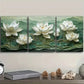 3pcs  White for Lotus Flower Design Art  Metal Print Ready to Hang Art