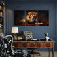 3pcs Vintage Animal Aesthetic Lion Metal Print Ready to Hang Art