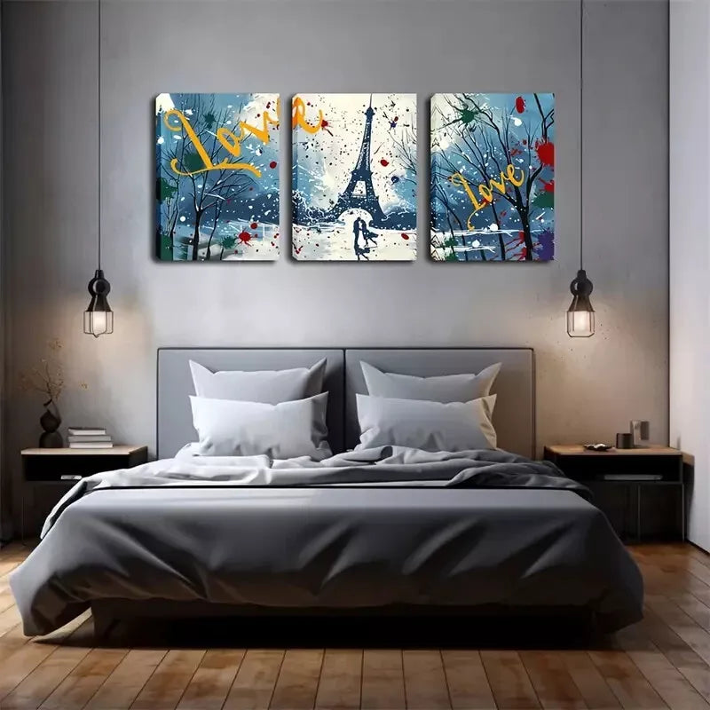 3pcs Triple Abstract Canvas Framed 40x60cm - High Quality Print 100% Australian Made Wall Canvas Ready to Hang