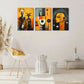 3pcs Display African Ethnic Murals, Abstract Metal Print Ready to Hang Art